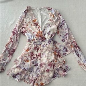 Miami Floral Long Sleeve Dress - Purple and Orange